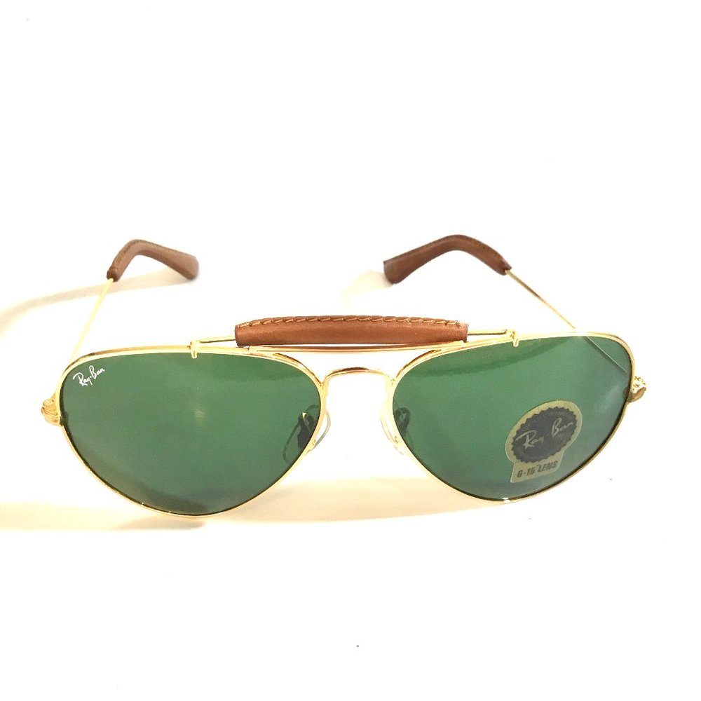 New Rayban Leather Aviator Sunglasses